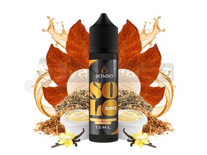Příchuť Bombo Solo Juice S&V: Vanilla Custard Tobacco (Tabák s vanilkovým custardem) objem 15ml tabáková nálepka Kolek Q