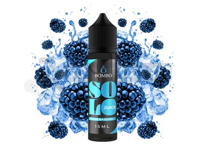 Příchuť Bombo Solo Juice S&V: Blue Razz Ice (Ledová modrá malina) objem 15ml tabáková nálepka Kolek Q
