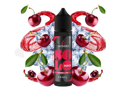Příchuť Bombo Solo Juice S&V: Cherry Ice (Ledová třešeň) objem 15ml tabáková nálepka Kolek Q