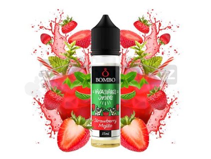 Příchuť Bombo Wailani Juice S&V: Strawberry Mojito (Jahodové mojito) objem 15ml tabáková nálepka Kolek Q