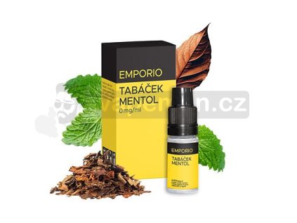 Emporio Tabáček Mentol 10ml intenzita nikotinu 0mg tabáková nálepka Kolek Q