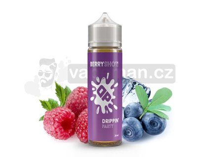 Příchuť Drippin Party S&V: Berryshot (Malina a borůvka) objem 10ml tabáková nálepka Kolek Q