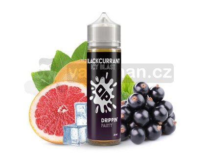 Příchuť Drippin Party S&V: Blackcurrant Icy Blast (Černý rybíz a grapefruit s mentolem) objem 10ml tabáková nálepka Kolek Q