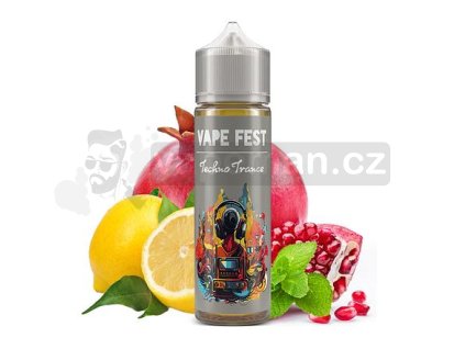 Příchuť Vape Fest S&V: Techno Trance (Granátové jablko, citron a máta) objem 10ml tabáková nálepka Kolek Q
