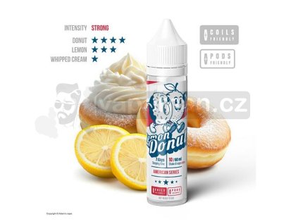 Příchuť Adams Vape American Series S&V: Lemon Donut objem 10ml tabáková nálepka Kolek Q