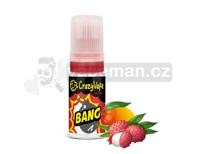 Příchuť CrazyVape: BANG (Mango a liči) objem 10ml tabáková nálepka Kolek Q