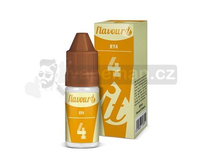 Příchuť Flavourit Tobacco: RY4 4 (Tabák s vanilkou a karamelem) objem 10ml tabáková nálepka Kolek Q