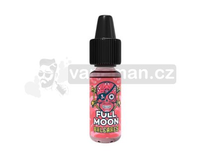 Příchuť Full Moon: Pirates Baleares (Malina, broskev, citron a skořice) objem 10ml tabáková nálepka Kolek Q