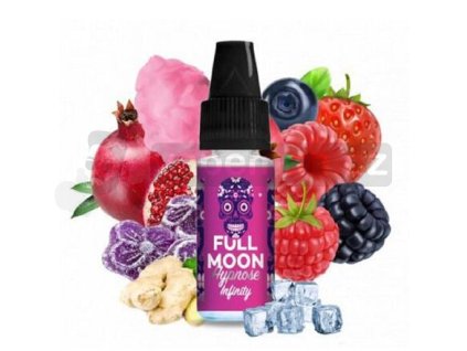 Příchuť Full Moon: Fullmoon Hypnose Infinity (Ledová cukrová vata s ovocem a zázvorem) objem 10ml tabáková nálepka Kolek Q