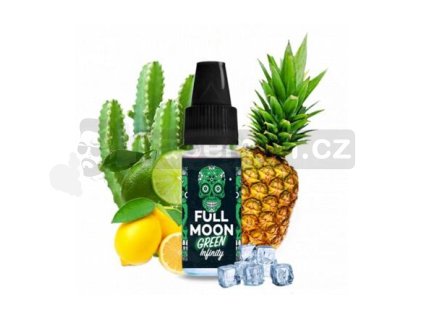 Příchuť Full Moon: Fullmoon Green Infinity (Ledový ananas s limetkou, zázvorem a kaktusem) objem 10ml tabáková nálepka Kolek Q