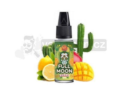 Příchuť Full Moon: Sunshine Sunny (Chladivé mango, citron a kaktus) objem 10ml tabáková nálepka Kolek Q