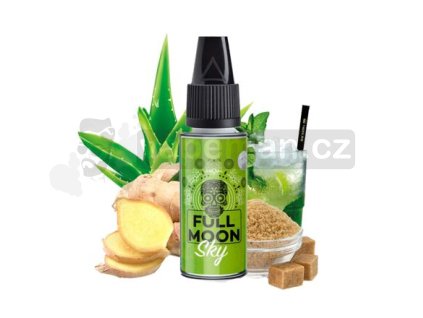 Příchuť Full Moon: Fullmoon Sky (Aloe vera, hnědý cukr a zázvor) objem 10ml tabáková nálepka Kolek Q