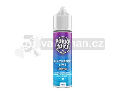 Příchuť Pukka Juice S&V: Blackberry Lime (Chladivá ostružina s citrusy) objem 10ml tabáková nálepka Kolek Q