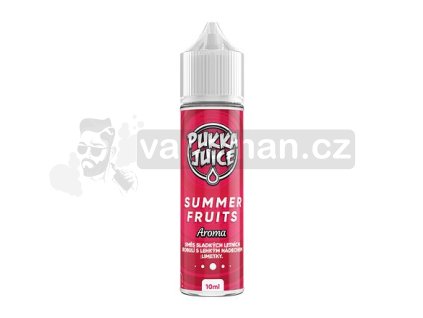Příchuť Pukka Juice S&V: Summer Fruits (Bobulovitá směs s limetkou) objem 10ml tabáková nálepka Kolek Q