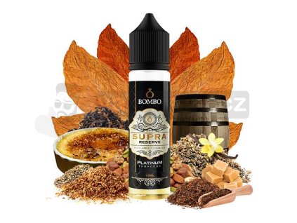 Příchuť Bombo Platinum Tobaccos S&V: Supra Reserve (Sladký tabák s karamelem) objem 15ml tabáková nálepka Kolek Q