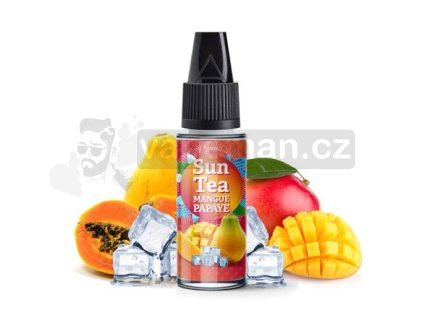 Příchuť Sun Tea: Mangue Papaye (Mangovo-papájový čaj) objem 10ml tabáková nálepka Kolek Q