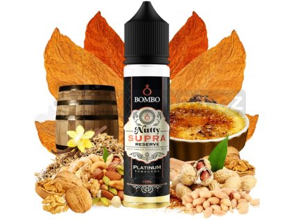 Příchuť Bombo Platinum Tobaccos S&V 15ml Nutty Supra Reserve (Tabák s karamelem a oříškovým máslem)
