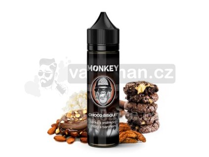 Příchuť Monkey S&V: Choco Bisquit (Pralinková sušenka s tvarohem) objem 10ml tabáková nálepka Kolek Q