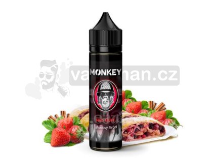 Příchuť Monkey S&V: Red Muff (Jahodový štrůdl) objem 10ml tabáková nálepka Kolek Q