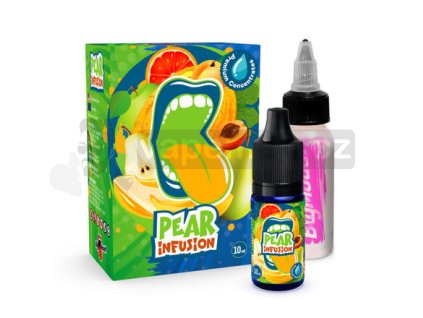Příchuť Big Mouth: Pear Infusion (Hruška, mango, grapefruit, broskev) objem 10ml tabáková nálepka Kolek Q