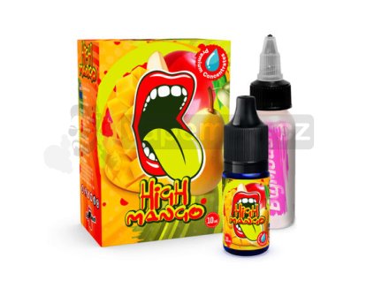 Příchuť Big Mouth: High Mango (Mango s hruškou a granátovým jablkem) objem 10ml tabáková nálepka Kolek Q