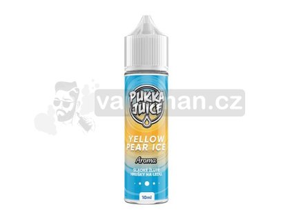 Příchuť Pukka Juice S&V: Yellow Pear Ice (Žlutá hruška na ledu) objem 10ml tabáková nálepka Kolek Q