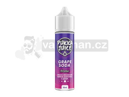 Příchuť Pukka Juice S&V: Grape Soda (Hroznová sodovka) objem 10ml tabáková nálepka Kolek Q