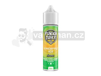 Příchuť Pukka Juice S&V: Pineapple Ice (Ledový ananas) objem 10ml tabáková nálepka Kolek Q