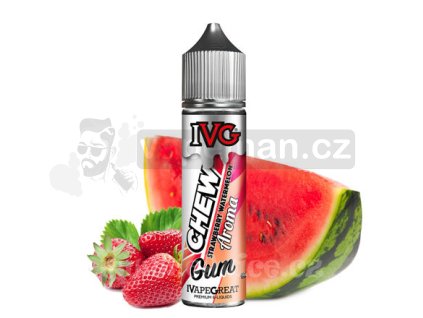 Příchuť IVG S&V: Chew Strawberry Watermelon (Jahodovo-melounová žvýkačka) objem 18ml tabáková nálepka Kolek Q