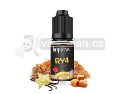 Příchuť Imperia Black Label: RY4 (Tabák s vanilkou a karamelem) objem 10ml tabáková nálepka Kolek R