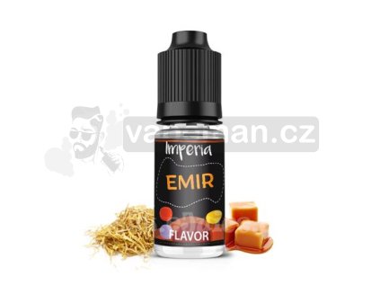 Příchuť Imperia Black Label: Emir (Tabák s karamelem) objem 10ml tabáková nálepka Kolek R