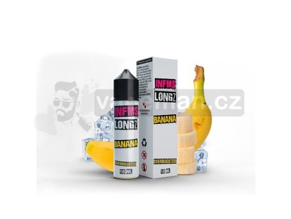 Příchuť Infamous LongZ S&V: Banana (Ledový banán) objem 10ml tabáková nálepka Kolek R