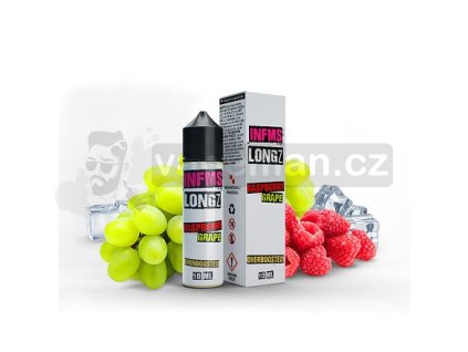 Příchuť Infamous LongZ S&V: Raspberry Grape (Chladivé hrozno s malinou) objem 10ml tabáková nálepka Kolek R