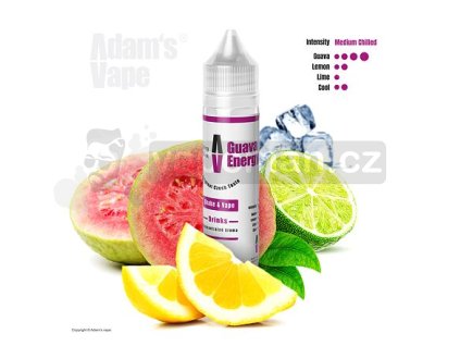 Příchuť Adam's Vape S&V: Guava Energy (Guavový energy drink) objem 10ml tabáková nálepka Kolek Q