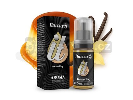 Příchuť Flavourit: Dessert King (Vanilkový dezert s karamelem) objem 10ml tabáková nálepka Kolek R