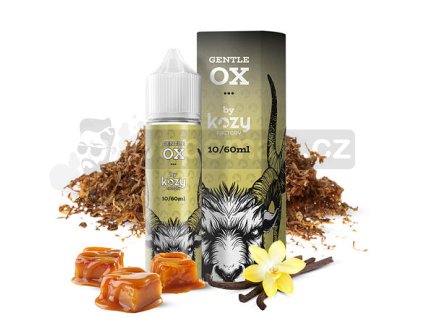Příchuť Kozy S&V: Gentle Ox (Tabák s vanilkou a karamelem) objem 10ml tabáková nálepka Kolek R