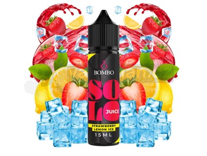 Příchuť Bombo Solo Juice S&V: Strawberry Lemon Ice (Ledová jahoda s citronem) objem 15ml tabáková nálepka Kolek R
