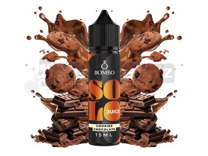 Příchuť Bombo Solo Juice S&V: Cookies Chocolate (Čokoládové cookies) objem 15ml tabáková nálepka Kolek R