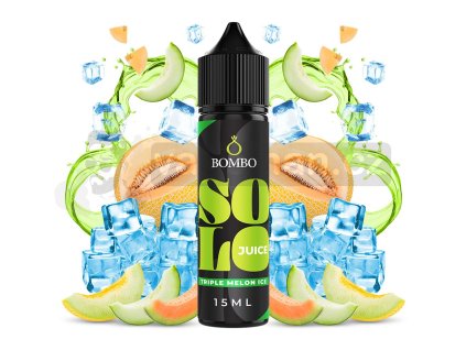 Příchuť Bombo Solo Juice S&V: Triple Melon Ice (Ledový cukrový meloun) objem 15ml tabáková nálepka Kolek R