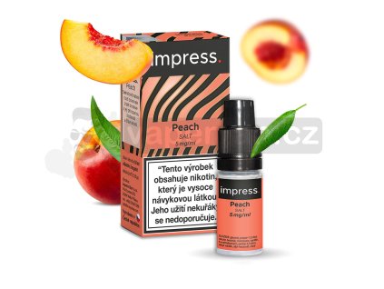 Impress Salt Peach (Broskev) 10ml intenzita nikotinu 5mg kolek R (Intenzita nikotinu 5mg, Kolek R)