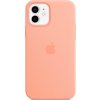 Kryt na mobil Apple Silicone Case s MagSafe pro iPhone 12 a 12 Pro - melounově oranžový