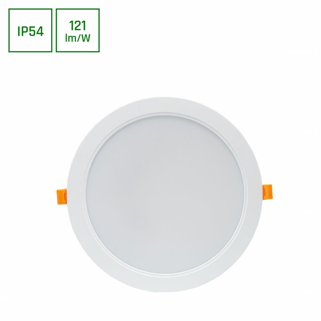 DURE 3 ZApuštěné svítidlo 24W CW 230V 110° IP54 IK06 220X34 BÍLÉ KULATÉ INTEGROVANÝ POHON