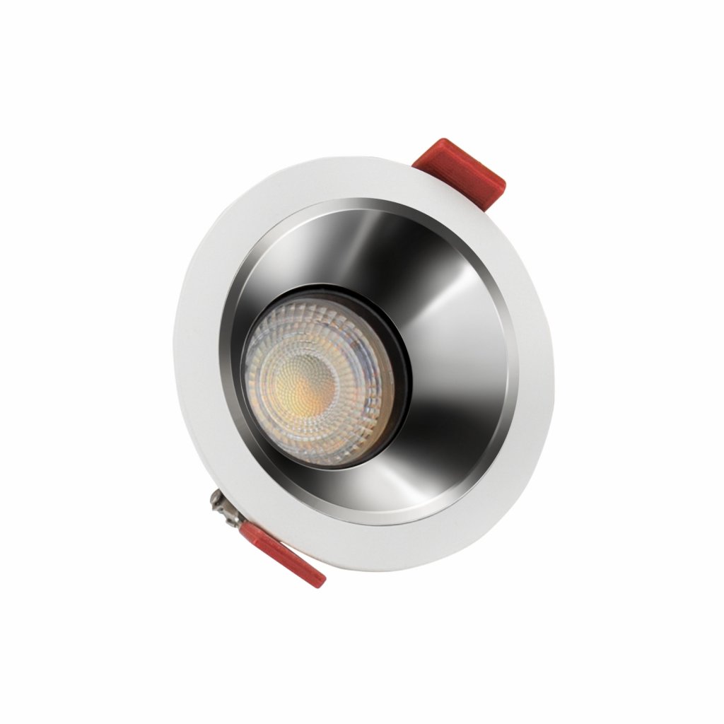 FIALE COMFORT ANTIREFLEXNÍ GU10 250V IP20 FI85X50MM BÍLÁ KULATÁ, REFLEKTOR STŘÍBRNÝ, NASTAVITELNÁ