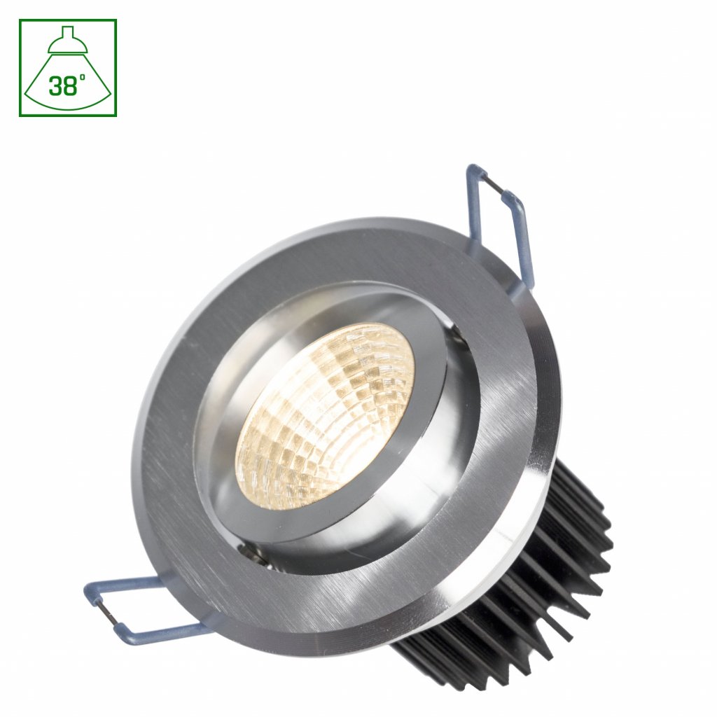 FIALE II 6W COB 38DEG 230V NW LED BODOVÉ SVÍTIDLO Z KARTÁČOVANÉHO HLINÍKOVÉHO PRSTENU