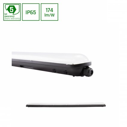 LIMEA GIGANT HERMETIC 1200MM 38W NW 230V 120DEG IP65 IK10 1190X72X70MM ČERNÁ CAZAMBI