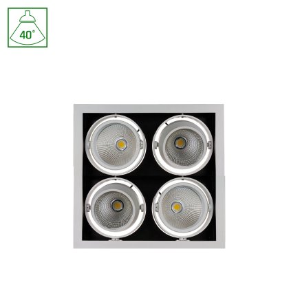 MODERNÍ 4X1LED COB CITIZEN 40DEG 230V 4X27W IP20 WW SQUARE