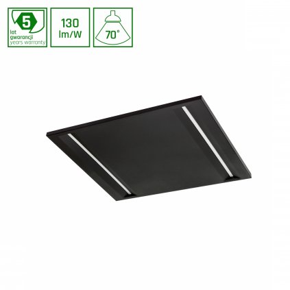 ALGINE LINE LED 230V 44W 120LM/W IP20 600X600MM NW STROPNÍ PANEL ČERNÝ