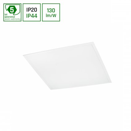 Podsvícení panelu Algine 40W, světle šedá, 230V, 120°, IP44, 600x600x26, bílá, 5letá záruka, stmívání 1–10V