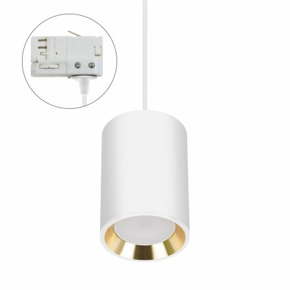 CHLOE GU10 MINI 3FÁZOVÁ ŽÁROVKA DO LIŠTY GU10 250V IP20 70X100MM BÍLÁ, VNITŘNÍ ZLATÁ KULATÁ