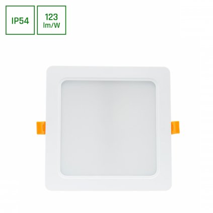 DURE 3 ZApuštěné svítidlo 18W WW 230V 110° IP54 IK06 168X168X34 BÍLÝ ČTVERCOVÝ INTEGROVANÝ OVLADAČ